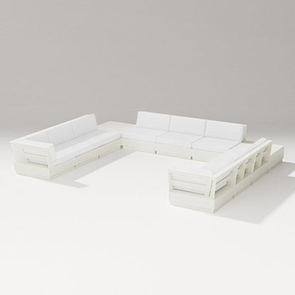 PW Designer Series Elevate 11-Piece U-Shaped Sofa Sectional in Vintage White / Natural
