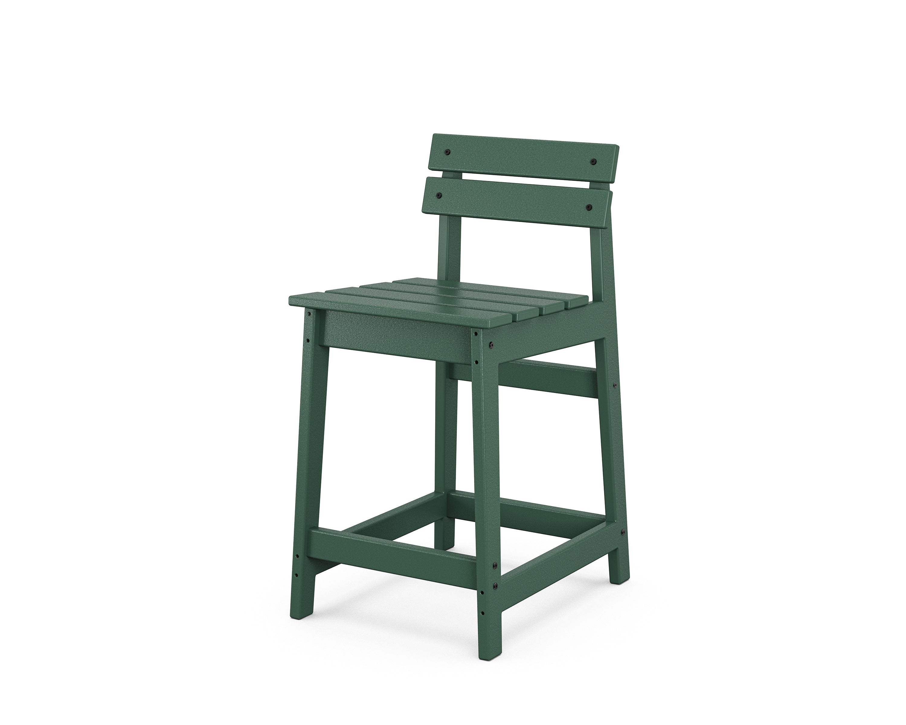 POLYWOOD® Modern Studio Plaza Lowback Counter Chair in Green