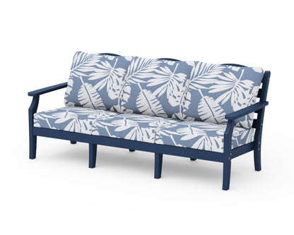 Draper James™ by  POLYWOOD® Savannah Deep Seating Sofa in Navy / Leaf Sky Blue