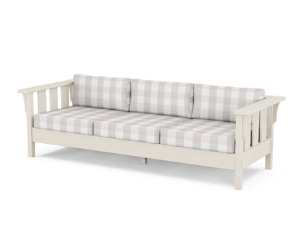 Martha Stewart by POLYWOOD® Acadia Deep Seating Sofa in Sand / Buffalo Plaid Dune Burlap