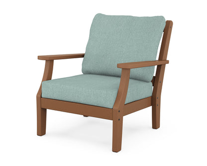 Martha Stewart by POLYWOOD® Chinoiserie Deep Seating Chair in Teak / Glacier Spa