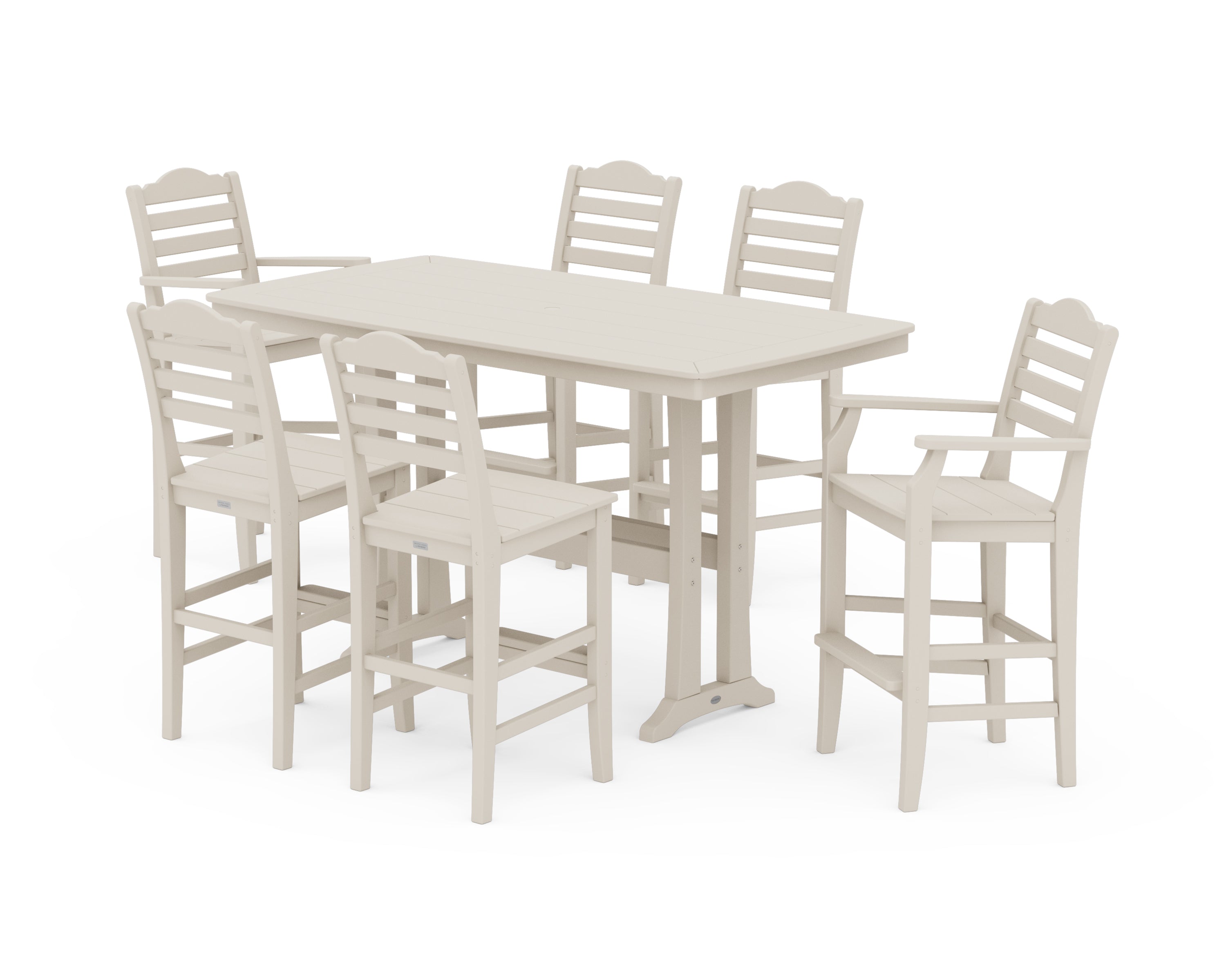 Draper James™ by  POLYWOOD® Savannah 7-Piece Bar Set with Trestle Legs in Sand