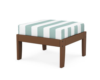 Unbranded Modular Ottoman - Classic in Teak / Cabana Stripe Glacier Spa