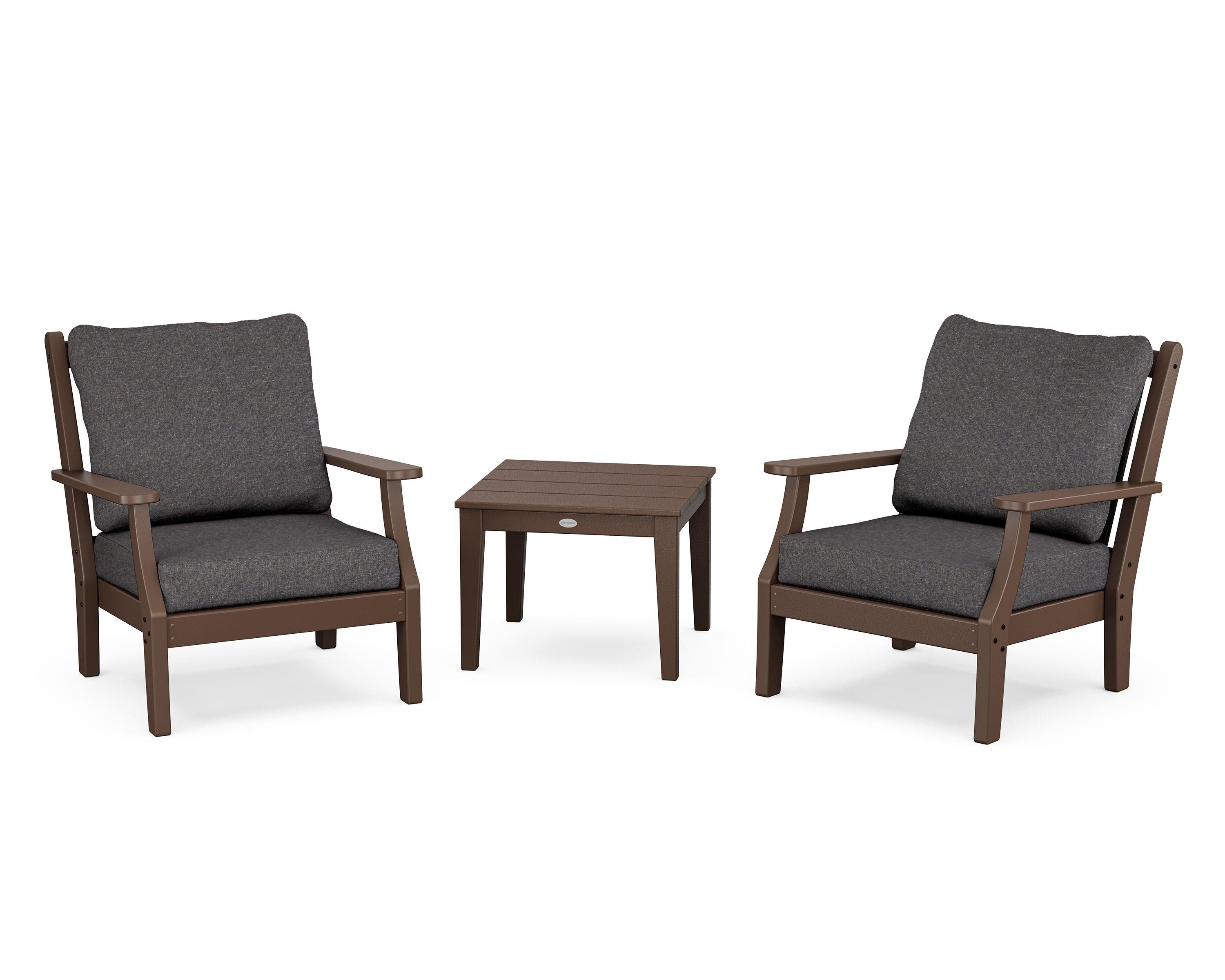 Country Living Wovendale 3-Piece Deep Seating Set in Mahogany / Ash Charcoal