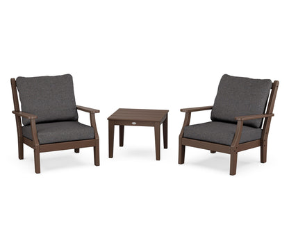 Country Living Wovendale 3-Piece Deep Seating Set in Mahogany / Ash Charcoal