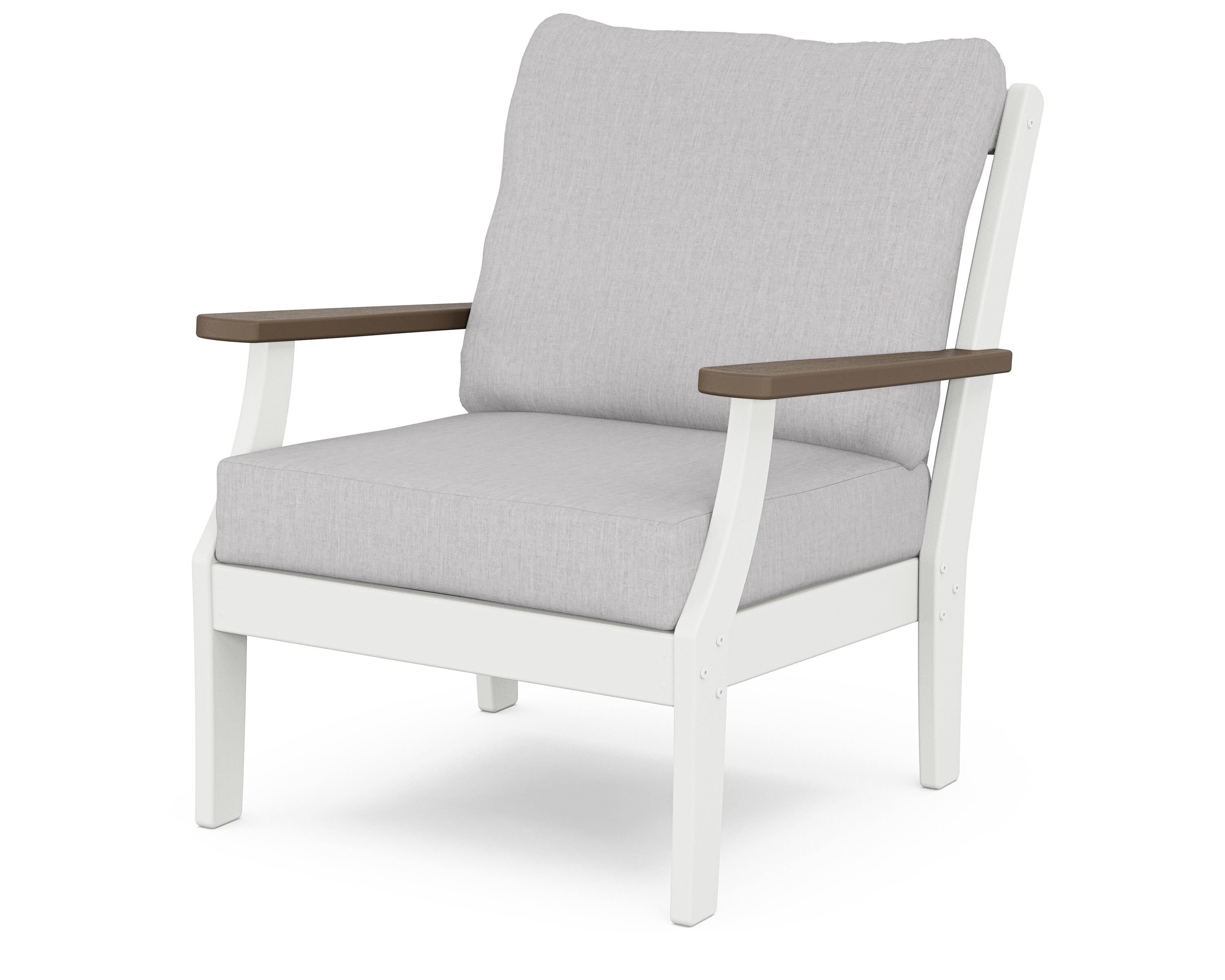 POLYWOOD® Braxton Deep Seating Chair in White / Kona / Granite