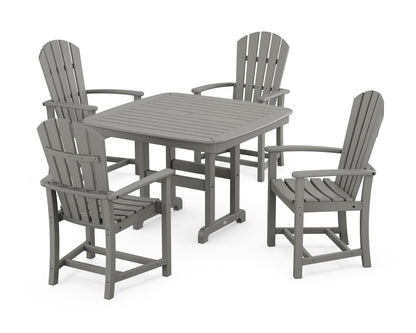 POLYWOOD® Palm Coast 5-Piece Dining Set with Trestle Legs in Slate Grey