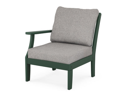 POLYWOOD® Braxton Modular Left Arm Chair in Green / Grey Mist