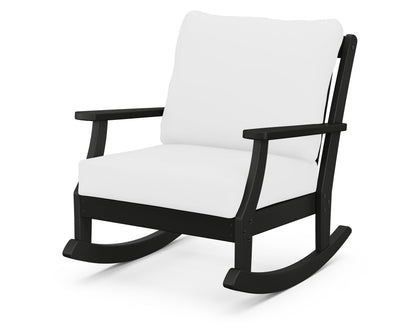 POLYWOOD® Braxton Deep Seating Rocking Chair in Black / Natural