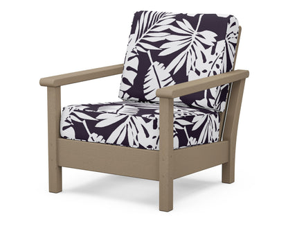 POLYWOOD® Harbour Deep Seating Chair in Vintage Sahara / Leaf Navy