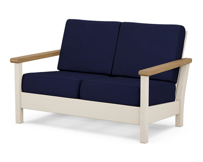 POLYWOOD® Harbour Deep Seating Loveseat in Sand / Natural / Navy