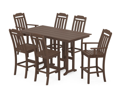 Country Living Cottage 7-Piece Farmhouse Bar Set in Mahogany