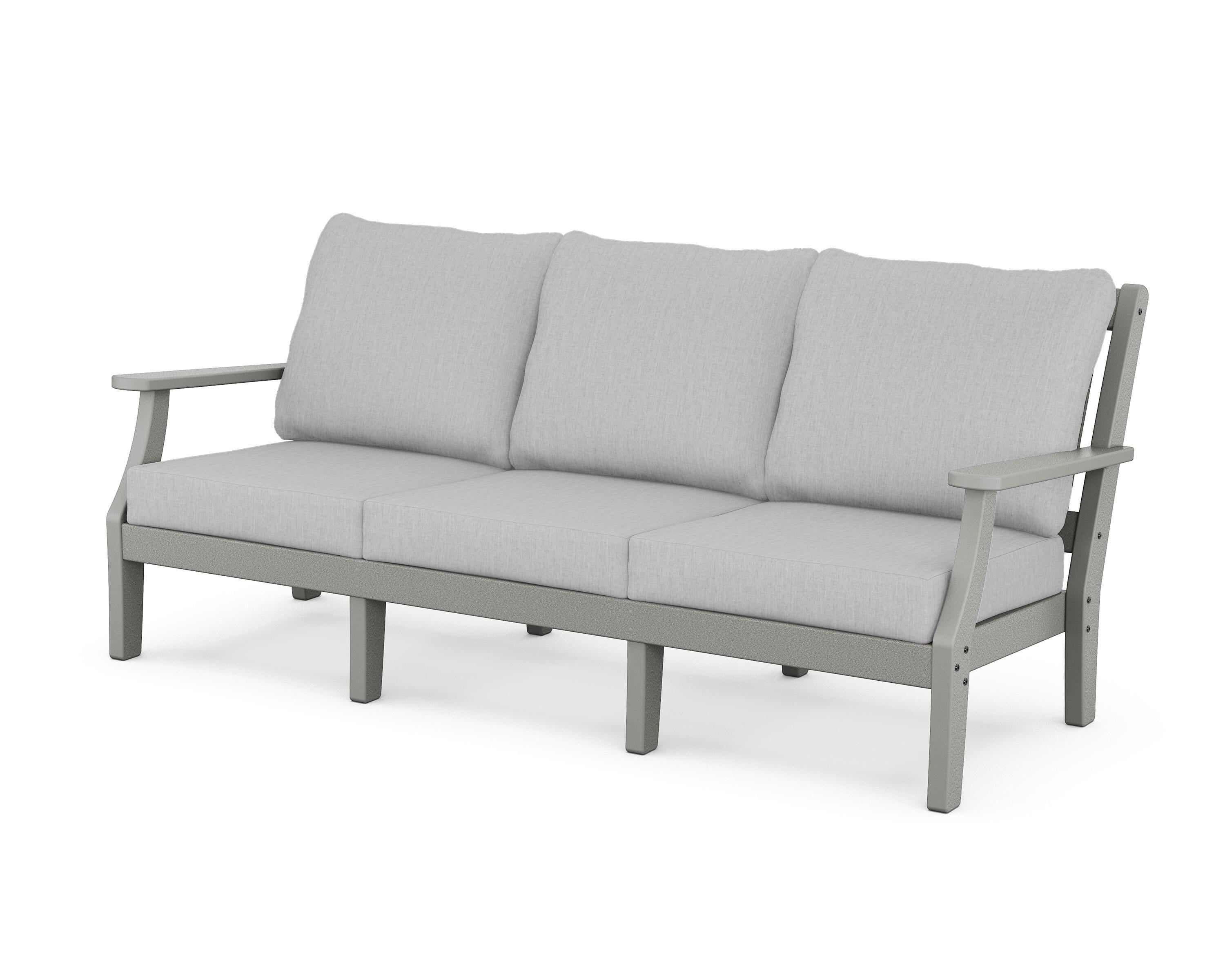 Martha Stewart by POLYWOOD® Chinoiserie Deep Seating Sofa in Slate Grey / Granite