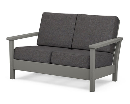POLYWOOD® Harbour Deep Seating Loveseat in Slate Grey / Ash Charcoal