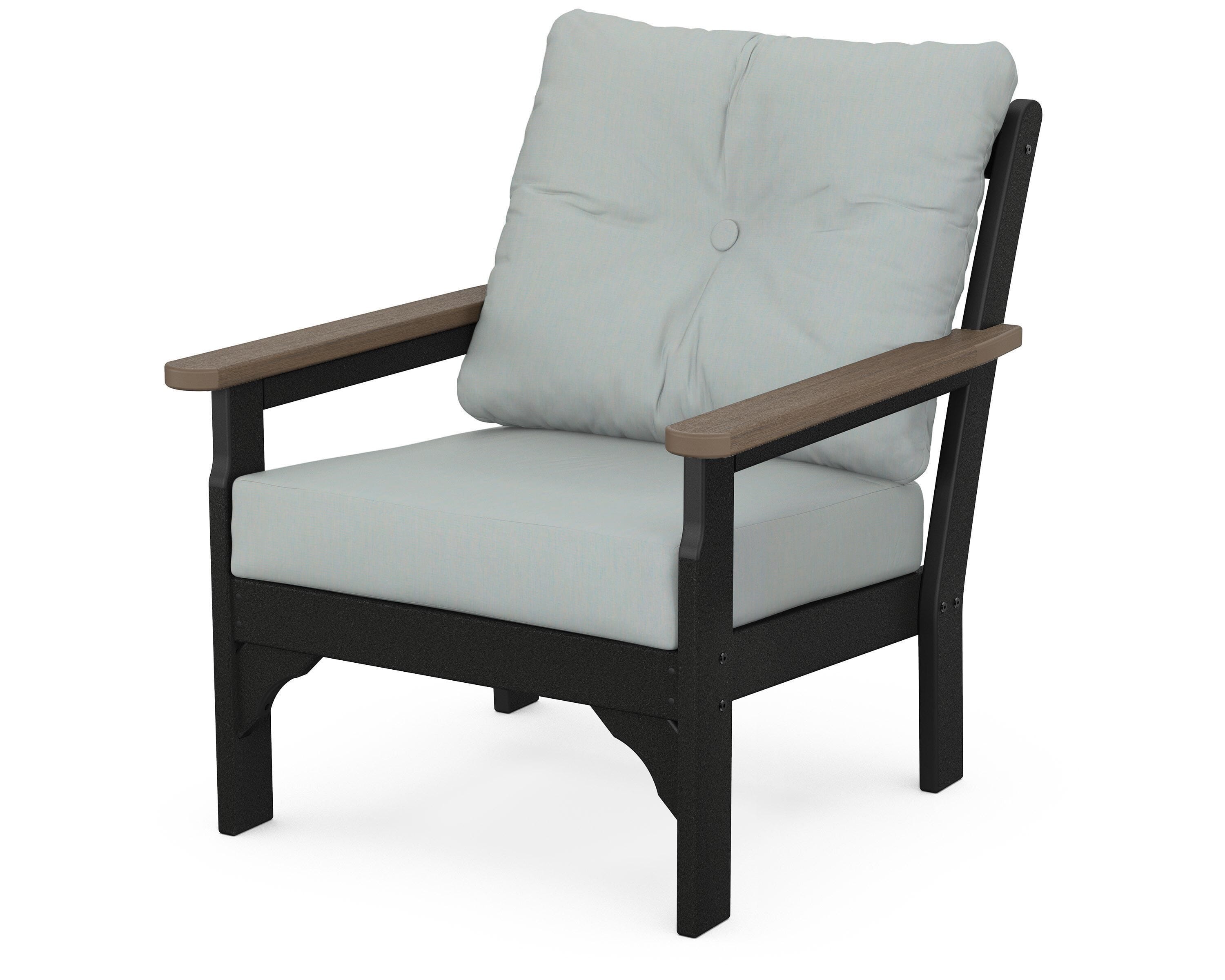POLYWOOD® Vineyard Deep Seating Chair in Black / Kona / Spa