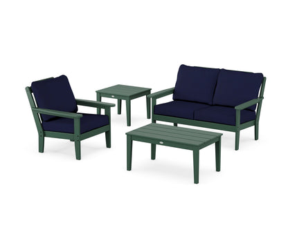 Country Living Wovendale 4-Piece Deep Seating Set in Green / Navy