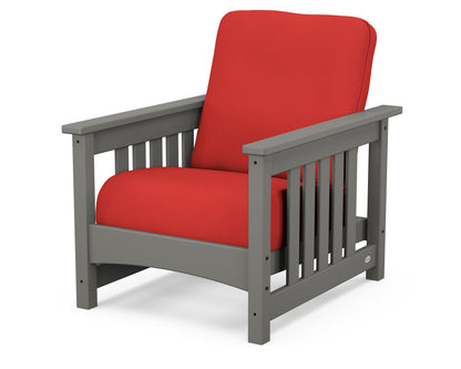 POLYWOOD® Club Mission Chair in Slate Grey / Crimson Linen