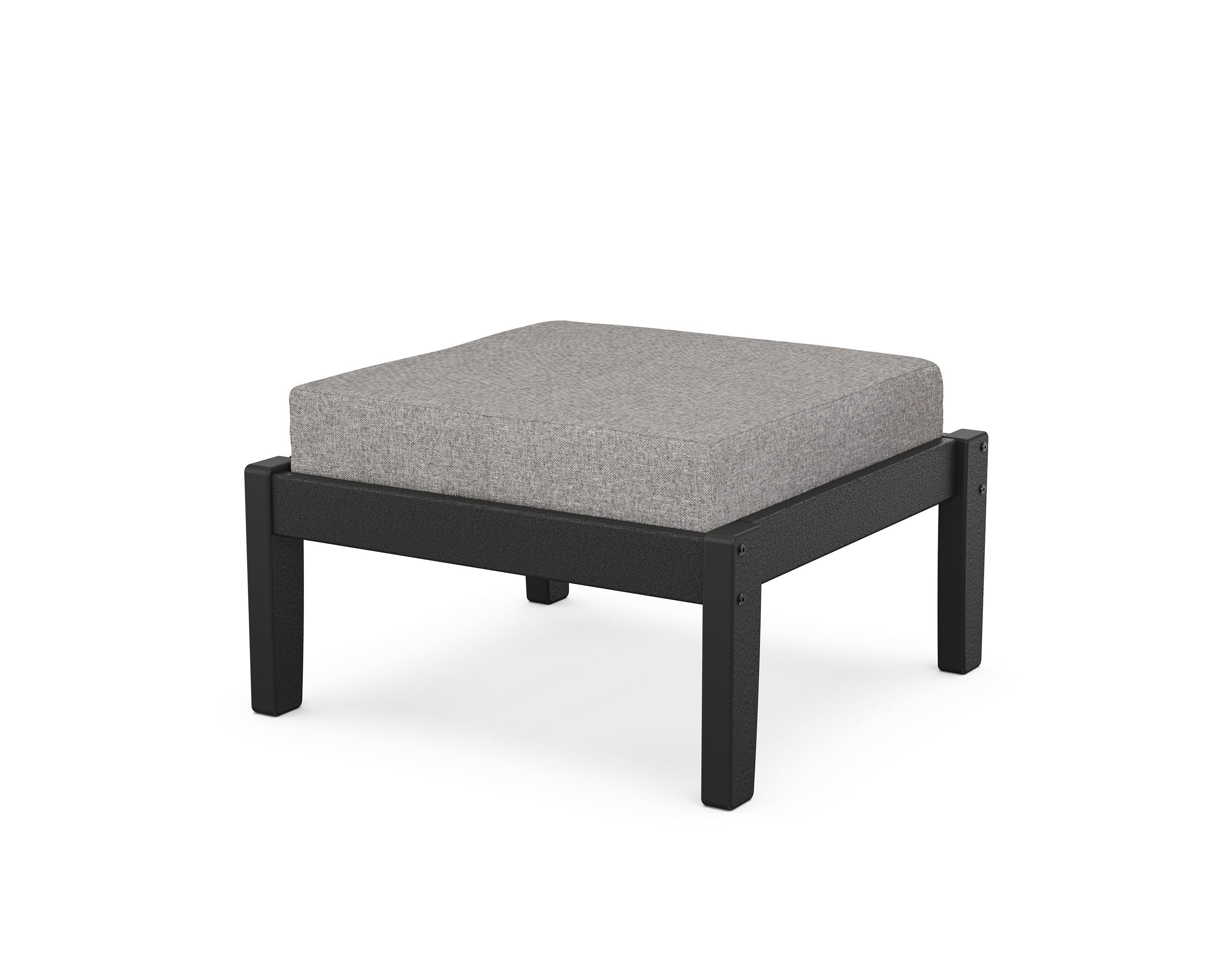Unbranded Deep Seating Ottoman in Black / Grey Mist