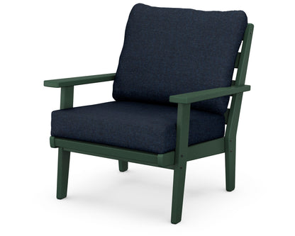 POLYWOOD® Grant Park Deep Seating Chair in Green / Marine Indigo