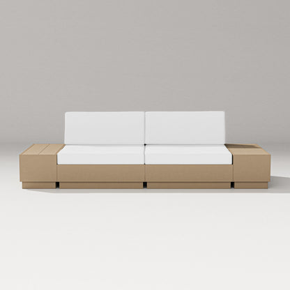 PW Designer Series Elevate 4-Piece Loveseat Sectional in Vintage Sahara / Natural