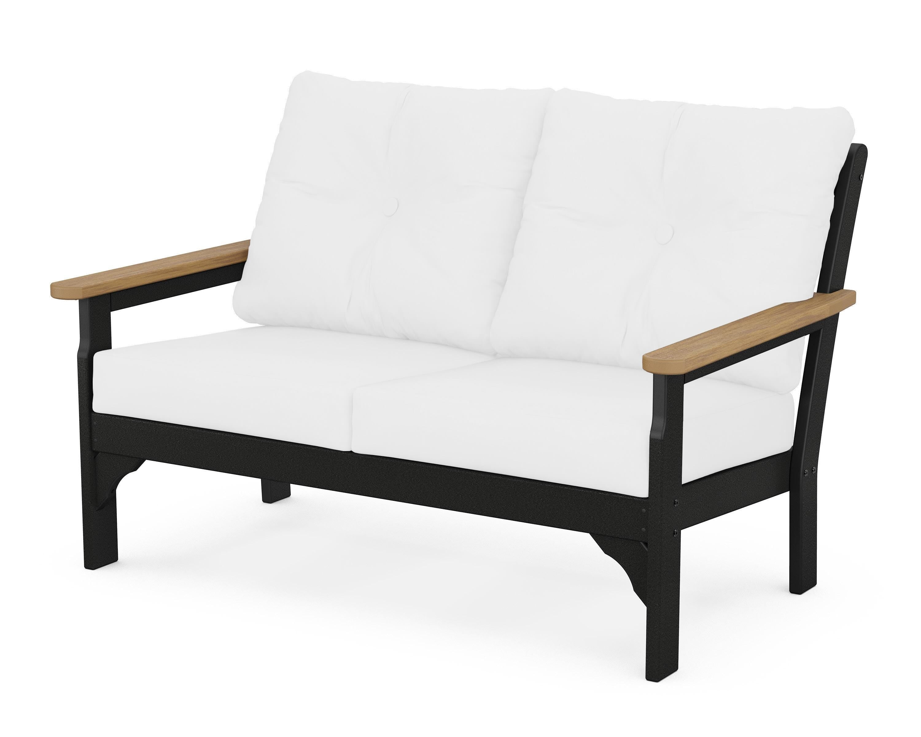 POLYWOOD® Vineyard Deep Seating Loveseat in Black / Natural / Natural