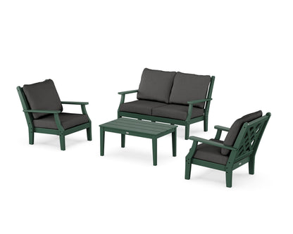 Country Living Wovendale 4-Piece Deep Seating Set with Loveseat in Green / Spectrum Carbon