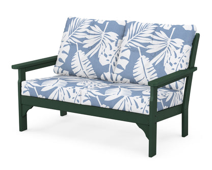 POLYWOOD® Vineyard Deep Seating Loveseat in Green / Leaf Sky Blue
