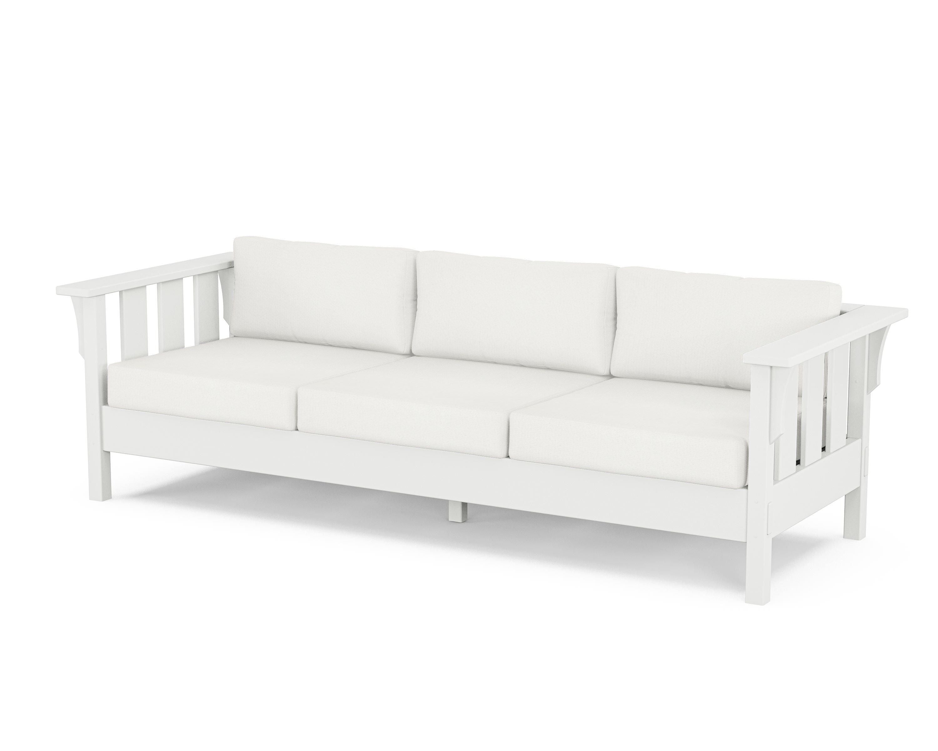 Martha Stewart by POLYWOOD® Acadia Deep Seating Sofa in White / Natural Linen