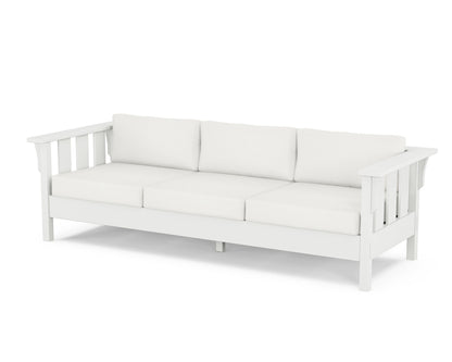Martha Stewart by POLYWOOD® Acadia Deep Seating Sofa in White / Natural Linen