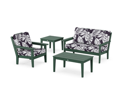 Country Living Wovendale 4-Piece Deep Seating Set in Green / Leaf Navy