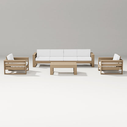 PW Designer Series Latitude 5-Piece Lounge Sofa Set in Vintage Sahara / Natural