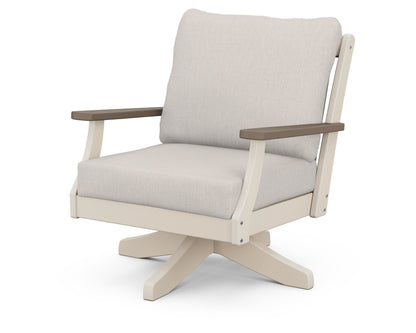 POLYWOOD® Braxton Deep Seating Swivel Chair in Sand / Kona / Cast Ash