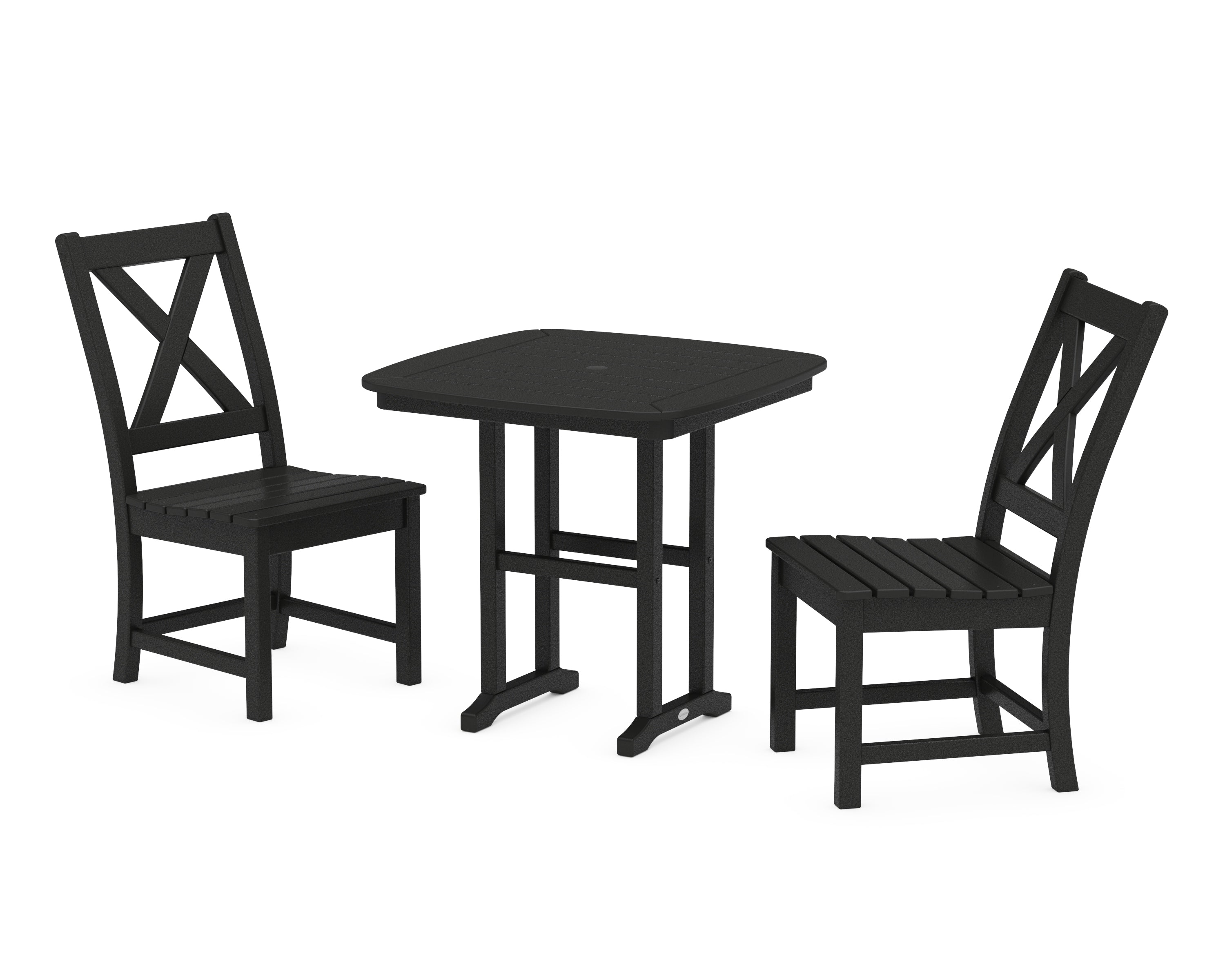 POLYWOOD® Braxton Side Chair 3-Piece Dining Set in Black