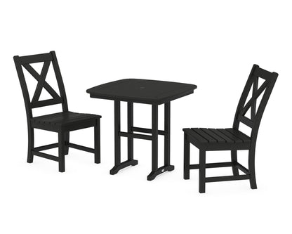 POLYWOOD® Braxton Side Chair 3-Piece Dining Set in Black