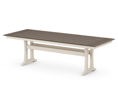 POLYWOOD® Farmhouse Trestle 38" x 96" Dining Table in Sand / Kona