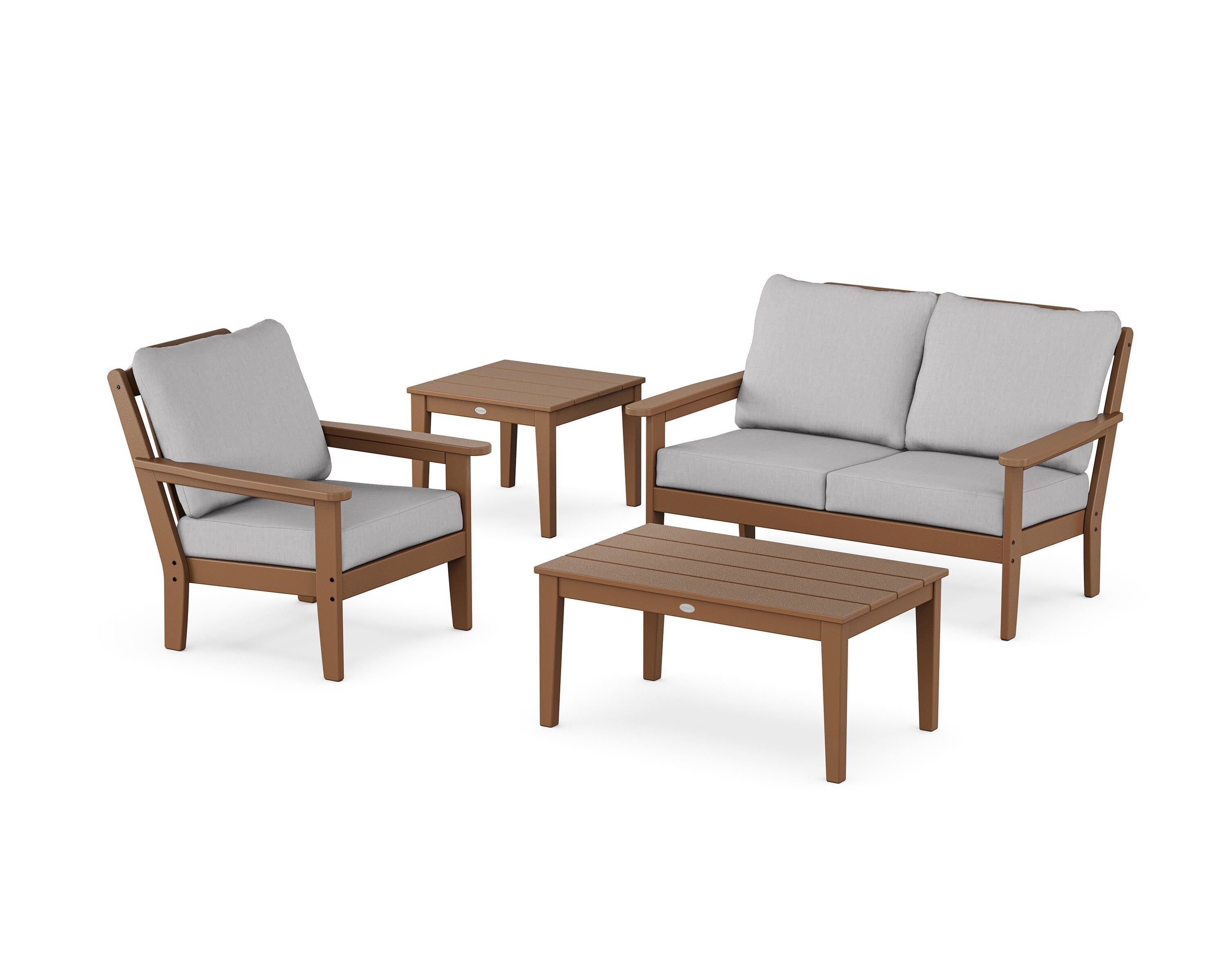 Country Living Wovendale 4-Piece Deep Seating Set in Teak / Granite