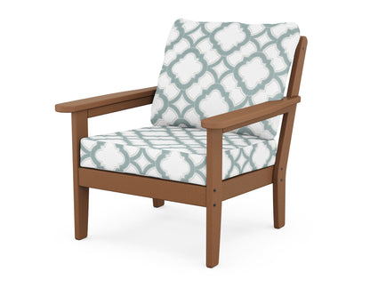 Country Living Cottage Deep Seating Chair in Teak / Trellis Glacier Spa