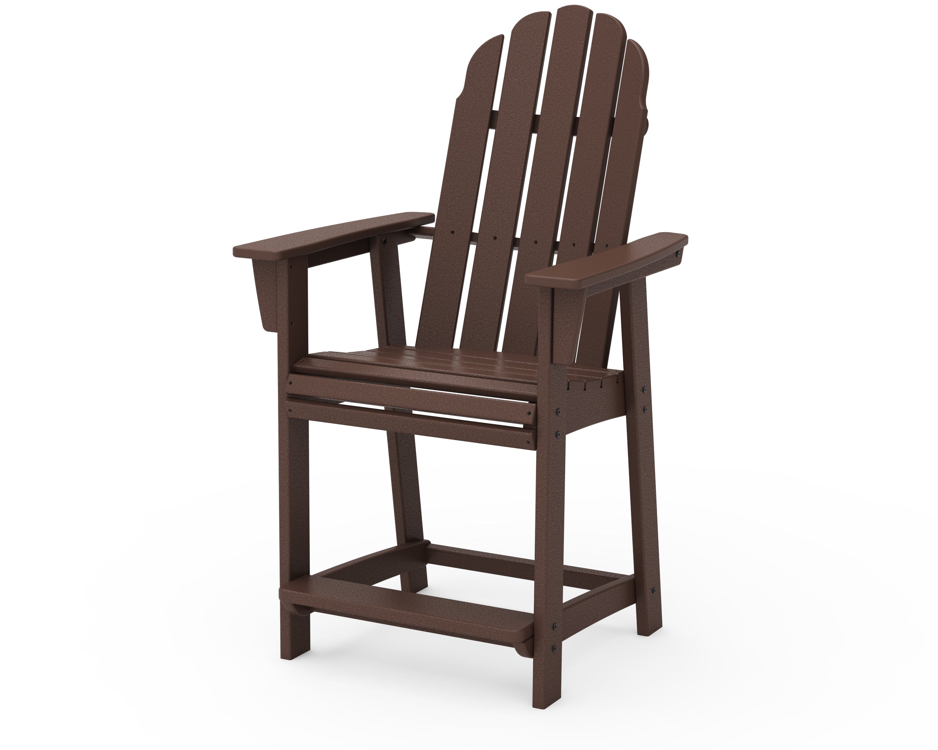 POLYWOOD® Vineyard Curveback Adirondack Counter Chair in Mahogany