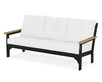 POLYWOOD® Vineyard Deep Seating Sofa in Black / Natural / Natural