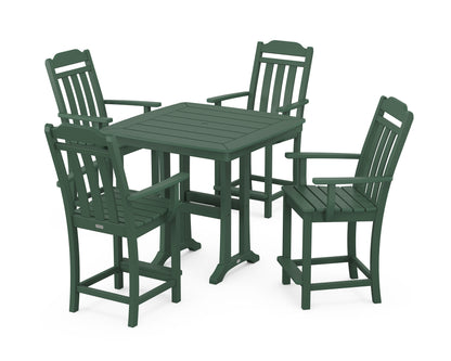 Country Living Cottage 5-Piece Counter Set with Trestle Legs in Green