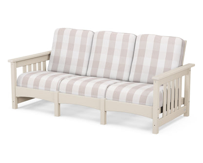 POLYWOOD® Club Mission Sofa in Sand / Buffalo Plaid Dune Burlap