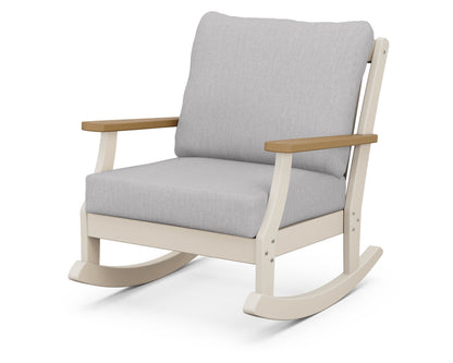 POLYWOOD® Braxton Deep Seating Rocking Chair in Sand / Natural / Granite