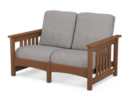 POLYWOOD® Club Mission Loveseat in Teak / Grey Mist