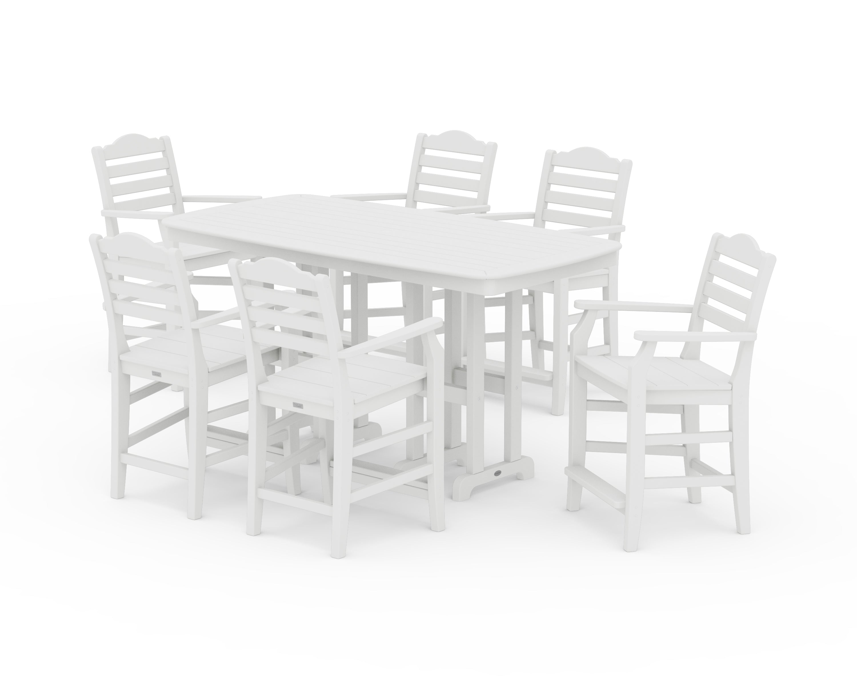 Draper James™ by  POLYWOOD® Savannah Arm Chair 7-Piece Counter Set in White