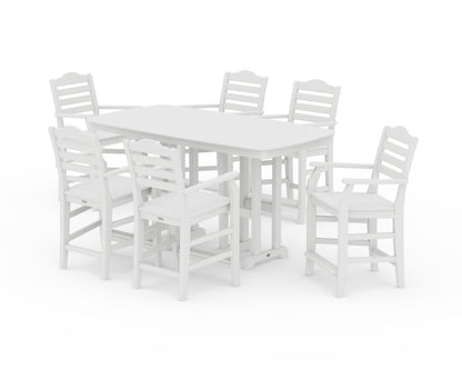 Draper James™ by  POLYWOOD® Savannah Arm Chair 7-Piece Counter Set in White