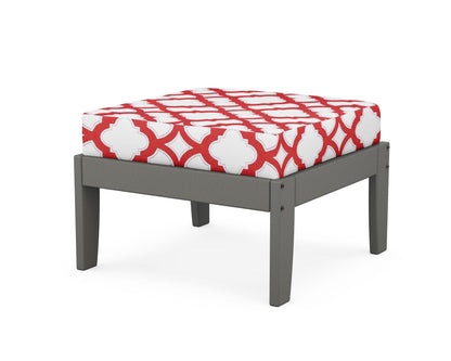 Unbranded Modular Ottoman - Classic in Slate Grey / Trellis Crimson