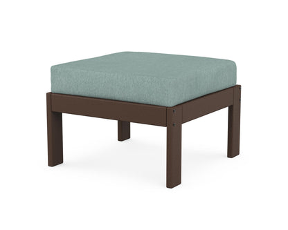 POLYWOOD® Vineyard Modular Ottoman in Mahogany / Glacier Spa