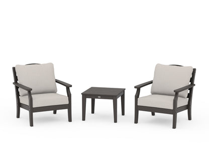 Draper James™ by  POLYWOOD® Savannah 3-Piece Deep Seating Set in Vintage Coffee / Cast Ash