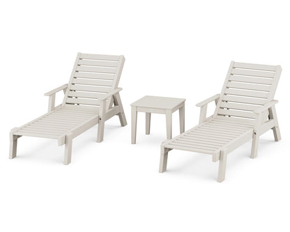 POLYWOOD® Captain Chaise 3-Piece Set with Arms in Sand