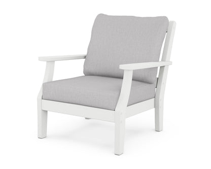 Martha Stewart by POLYWOOD® Chinoiserie Deep Seating Chair in White / Granite